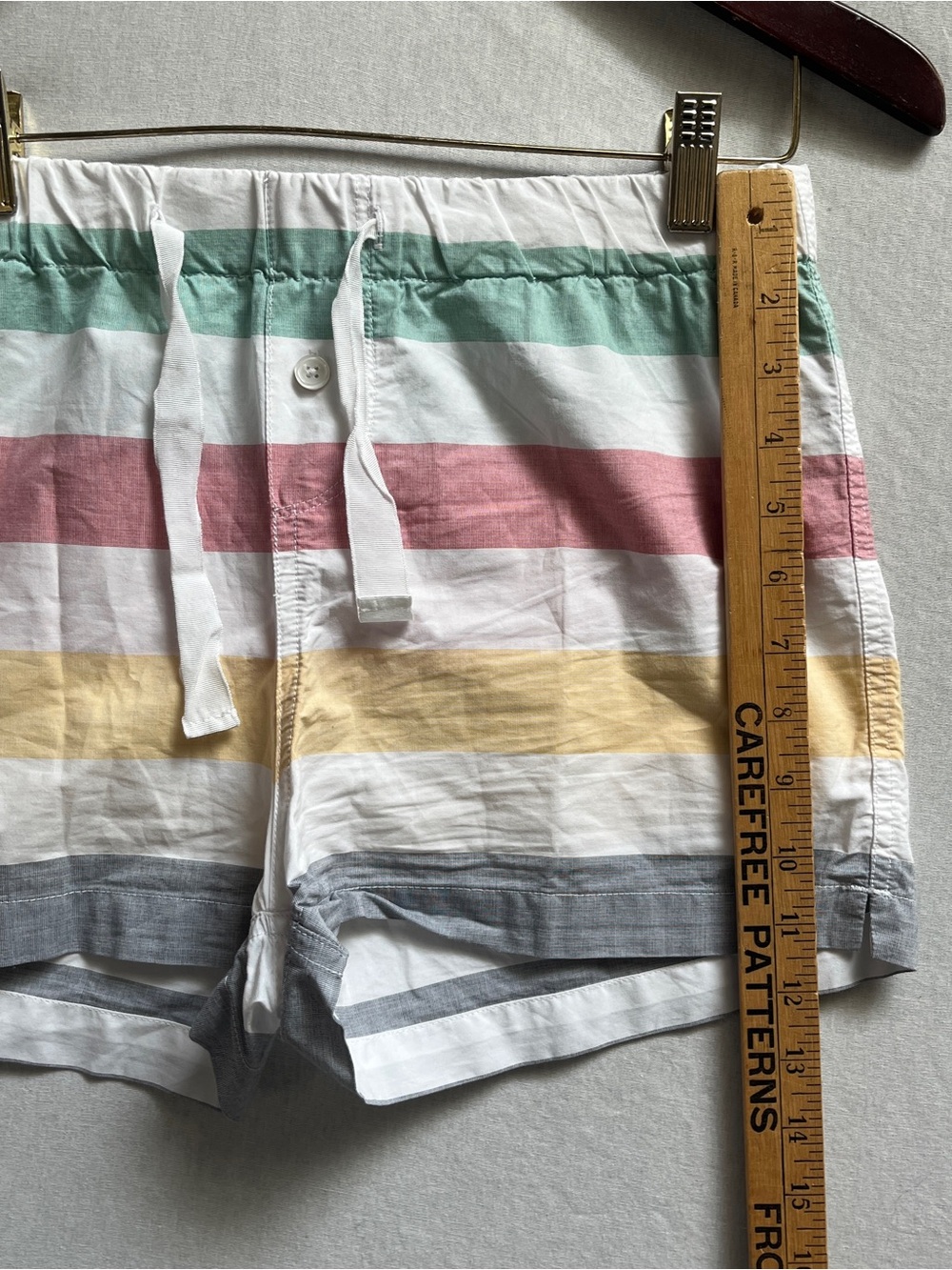 Hudsons Bay Striped Pastel Cotton Short Sleeve Pajama Shorts Set Size XS - Picture 10 of 12